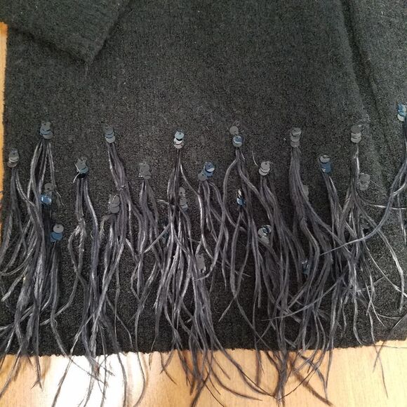 💕Chico's 0 black and feather cardigan. - Picture 2 of 8